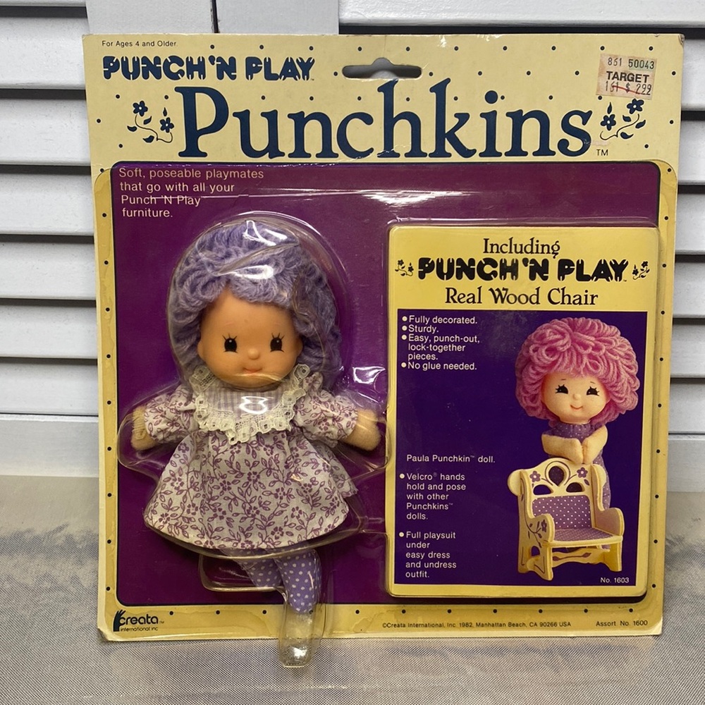 Vintage 1982 Punch ‘N Play Punchkins Paula Punchkin Doll NWT